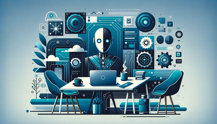 A robotic arm assembling components on a factory line, showcasing AI integration in manufacturing processes.