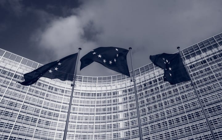 European Commission's tech sovereignty package announcement featuring semiconductor chips and digital innovation elements.
